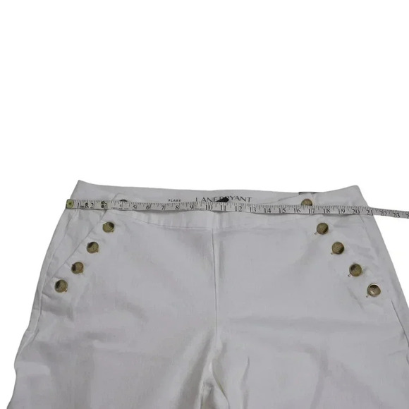 NWT Lane Bryant Flare Wide Leg Sailor Pants High Waist White Size 20 - Picture 10 of 12